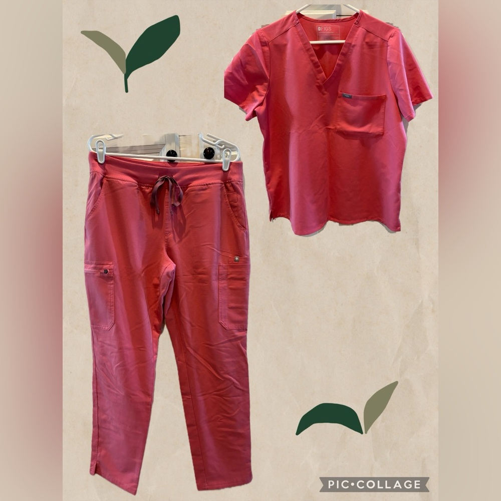 FIGS Desert Rose Scrub Set- Women’s Large Top and Pant